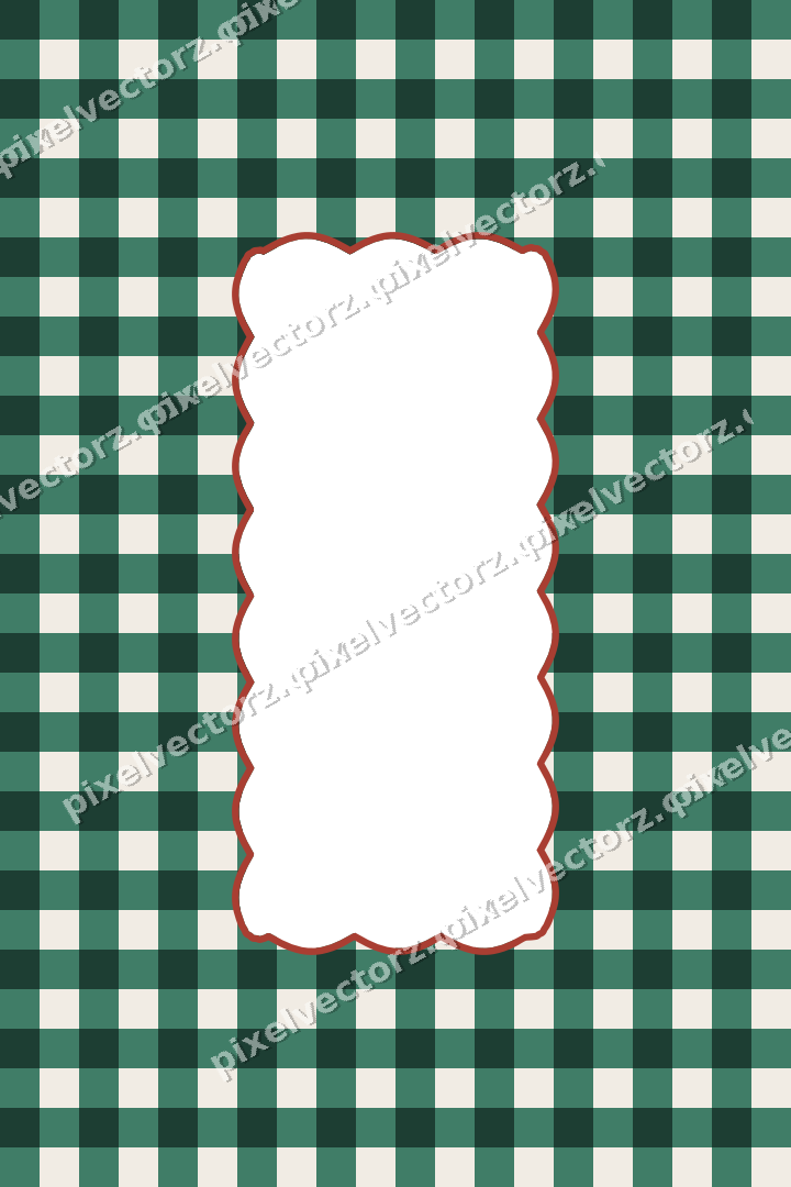Decorative patterned mat frame in dark red with gingham check