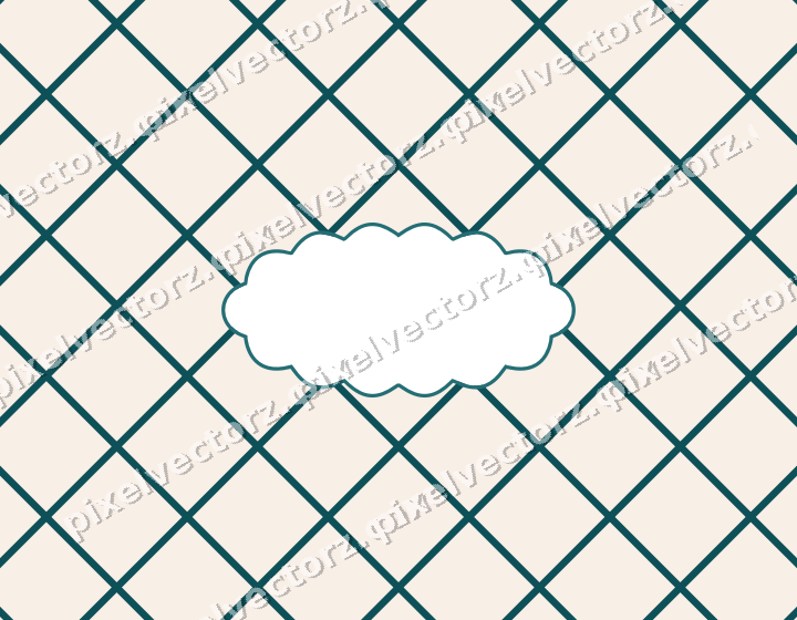 Decorative patterned mat frame in dark teal and orange with grid check
