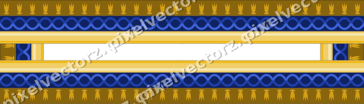 Decorative picture frame border in amber and blue with tulip frieze