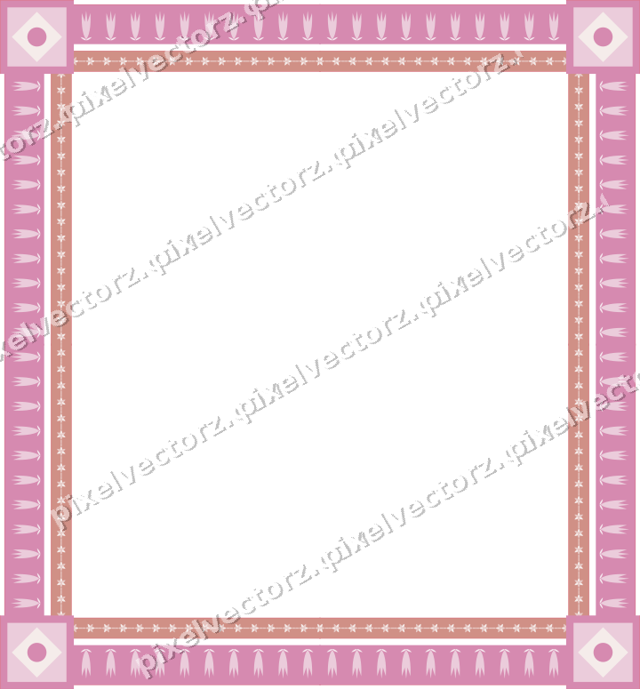 Decorative picture frame border in pale pink with rosette band