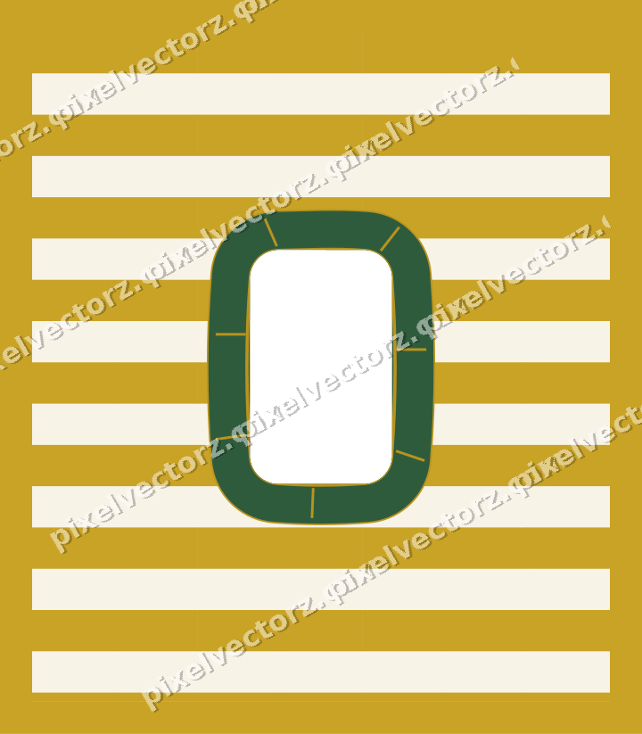 Decorative patterned mat frame in dark green with horizontal stripes