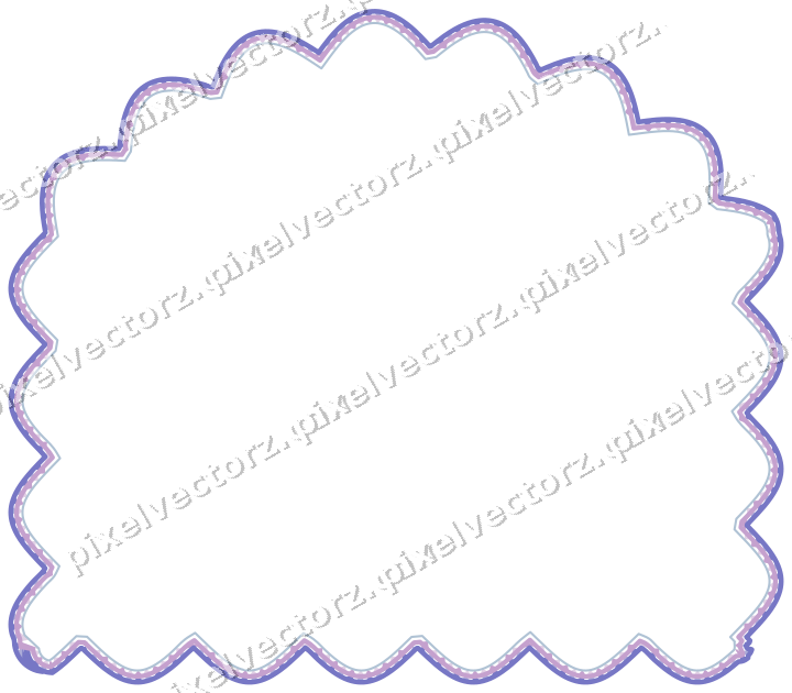 Decorative line art frame in purple and blue with label plaque