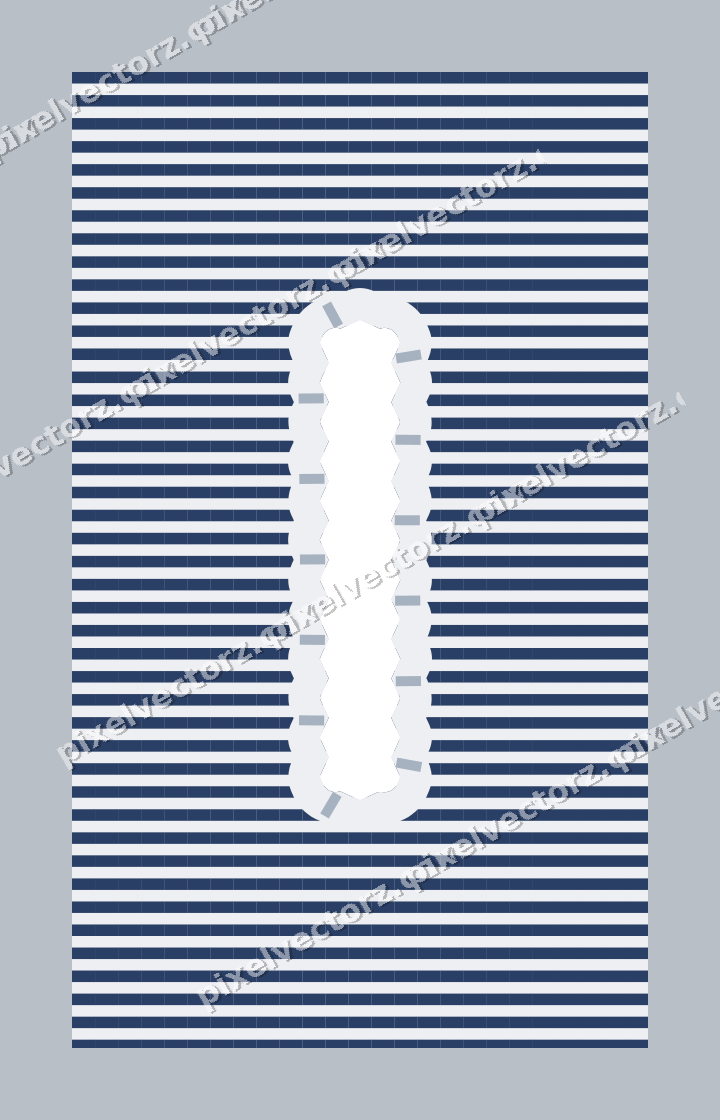 Decorative patterned mat frame in dark blue with horizontal stripes