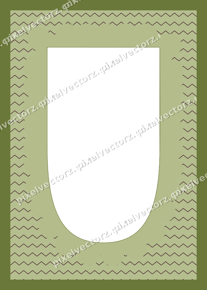 Decorative patterned mat frame in lime and pink with zigzag