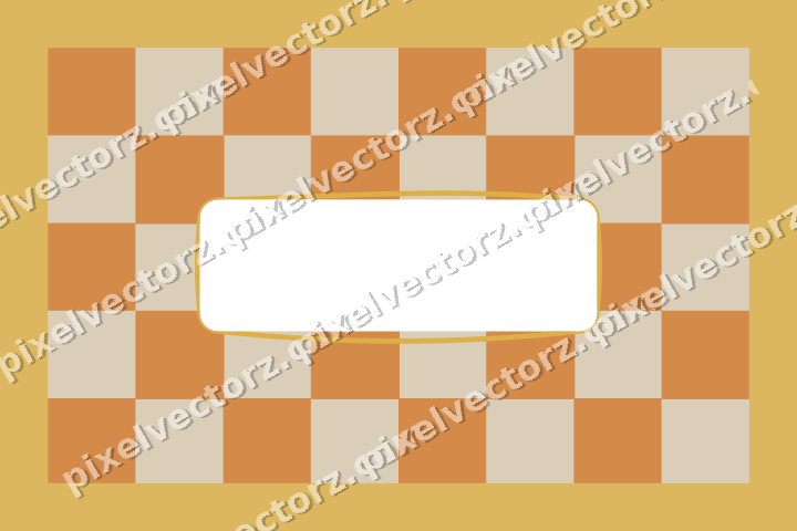 Decorative patterned mat frame in orange and amber with checkerboard