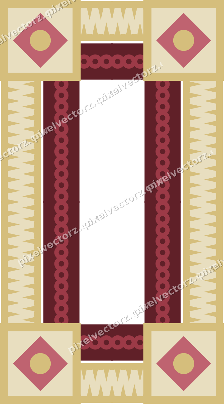 Decorative picture frame border in dark pink and red with zigzag