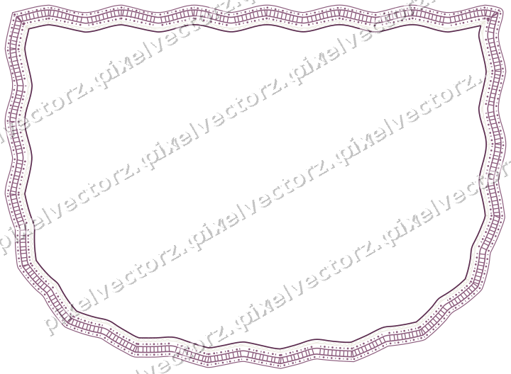 Decorative line art frame in dark magenta and lime with shield