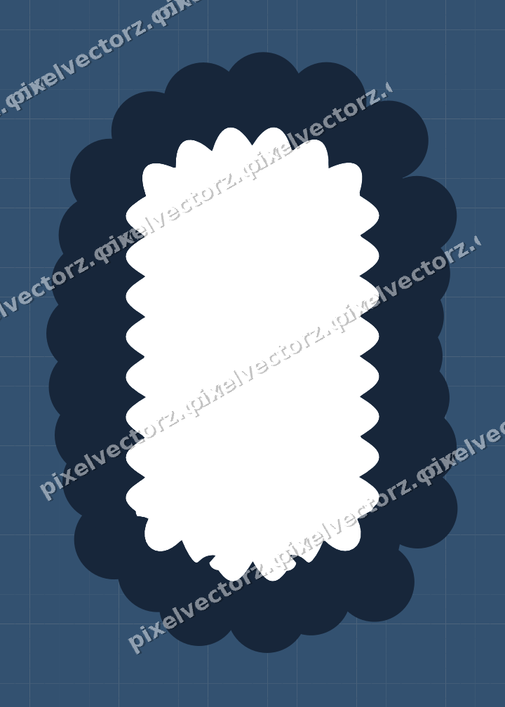 Decorative patterned mat frame in dark blue with harlequin diamonds