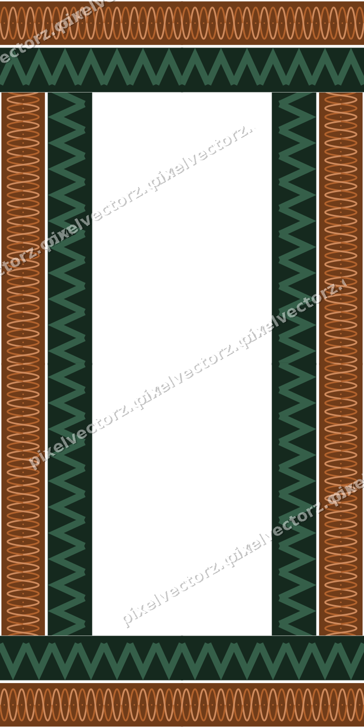 Decorative picture frame border in dark green with arabesque
