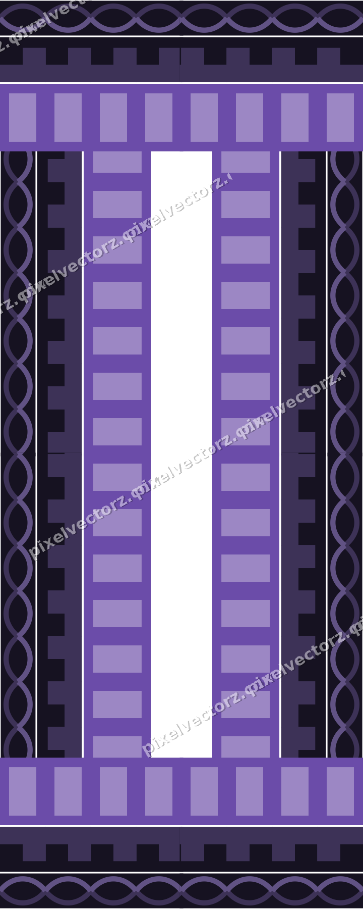 Decorative picture frame border in amber and purple with guilloche