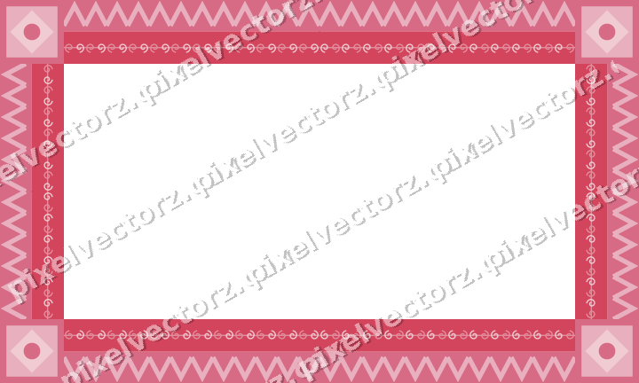 Decorative picture frame border in pale pink and pale red with zigzag