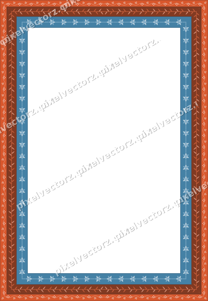 Decorative picture frame border in orange with laurel moulding