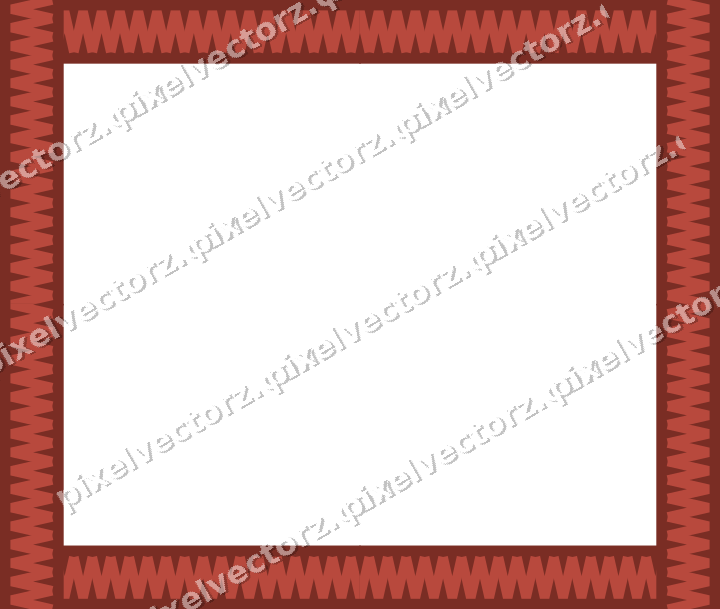 Decorative picture frame border in dark red and dark green with zigzag