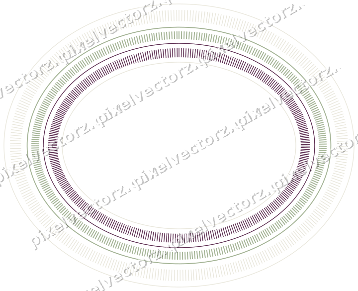 Decorative line art frame in dark magenta and lime with oval