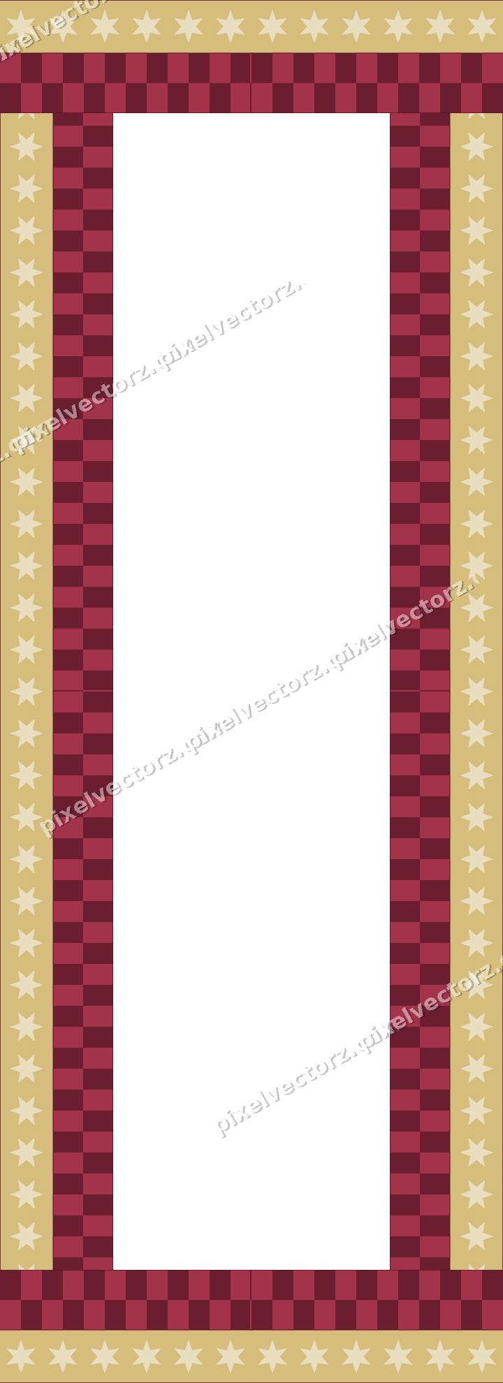 Decorative picture frame border in dark pink and red with star band