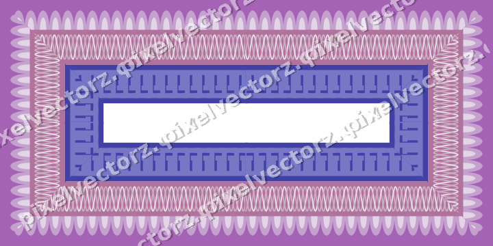 Decorative picture frame border in purple and blue with guilloche band