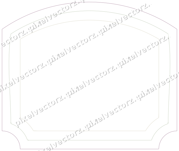 Decorative line art frame in dark magenta and lime with label plaque