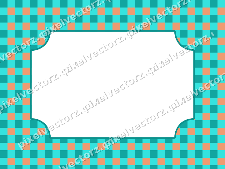Decorative patterned mat frame in orange and teal with gingham check