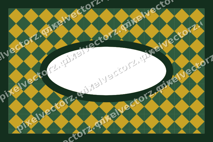 Decorative patterned mat frame in dark green with harlequin diamonds