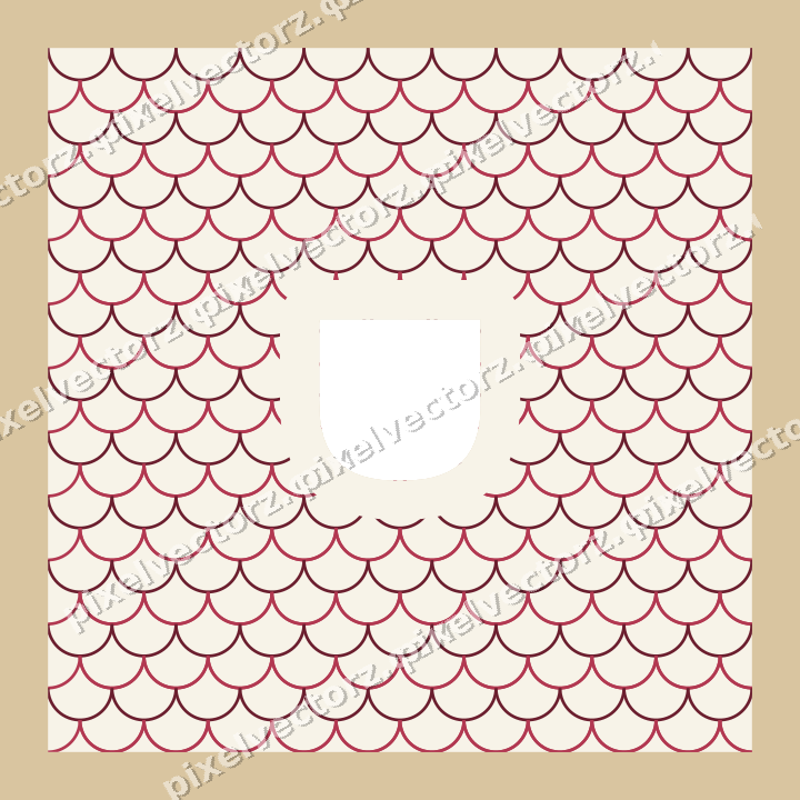 Decorative patterned mat frame in dark pink with scallop scales
