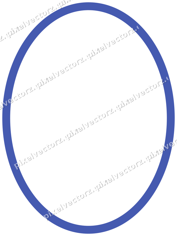 Decorative line art frame in blue and cyan with oval and solid band