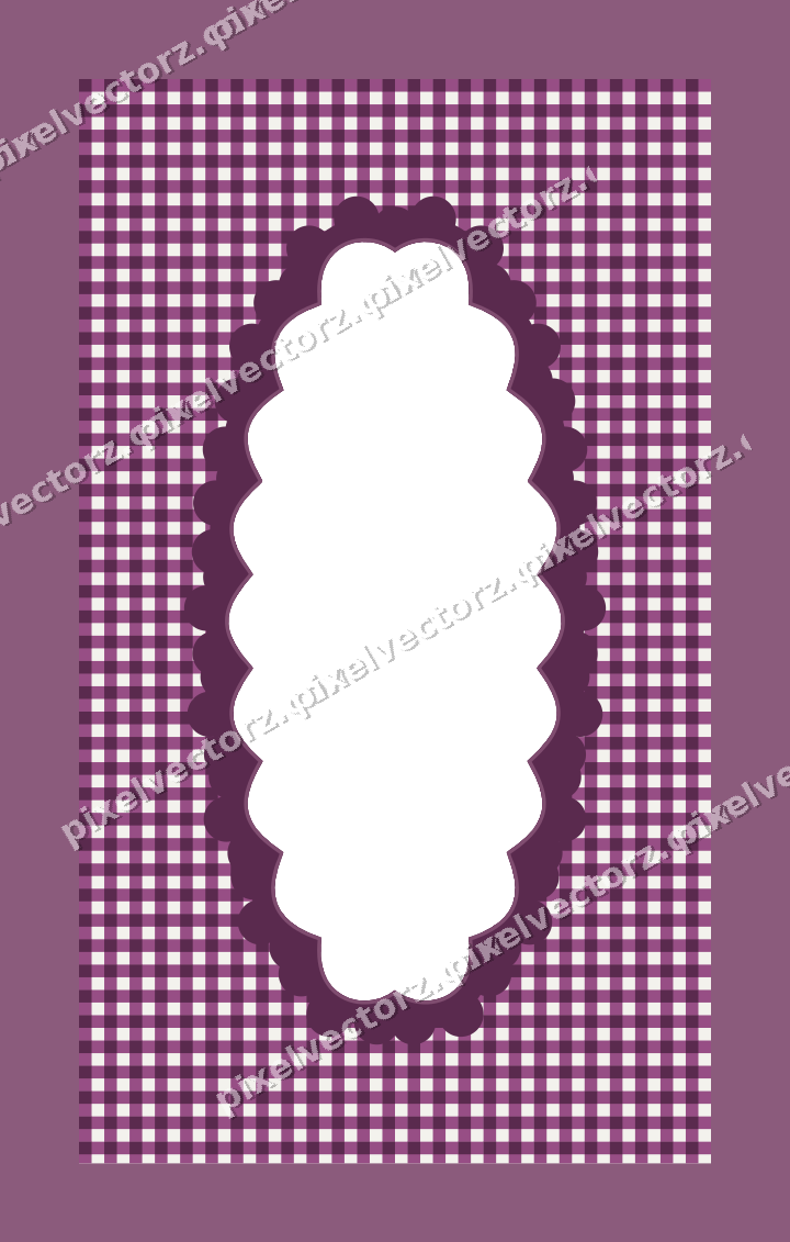 Decorative patterned mat frame in dark magenta with gingham check