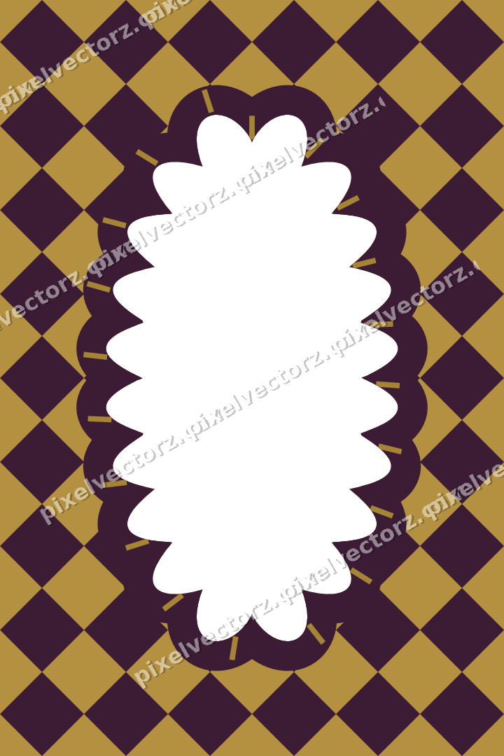 Decorative patterned mat frame in dark magenta with harlequin diamonds