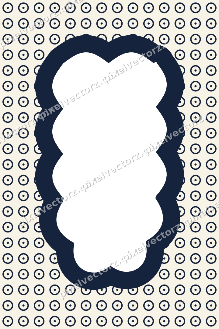 Decorative patterned mat frame in dark blue with ring pattern