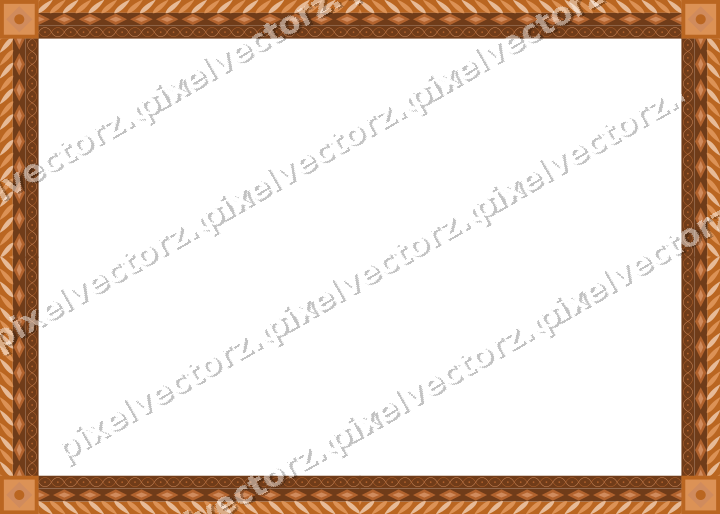 Decorative picture frame border in orange and teal with rope moulding