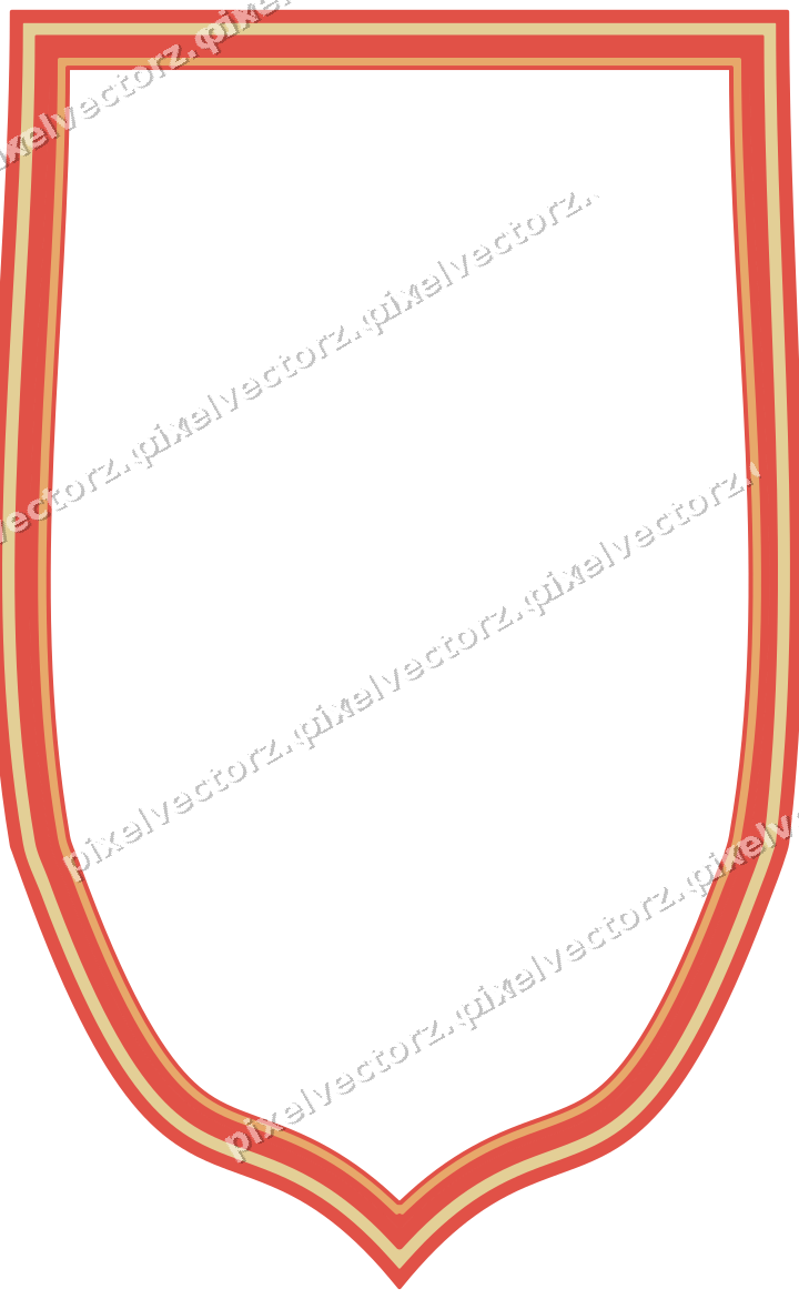 Decorative line art frame in red and orange with label plaque