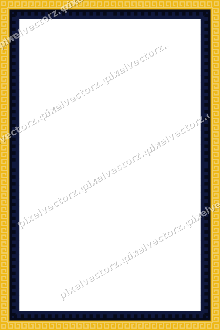 Decorative picture frame border in amber and blue with greek key