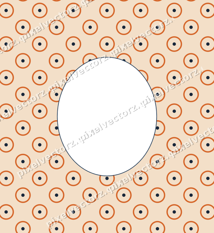 Decorative patterned mat frame in dark blue with ring pattern