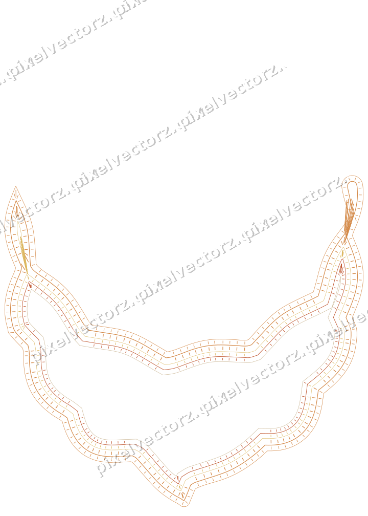 Decorative line art frame in orange and amber with label plaque