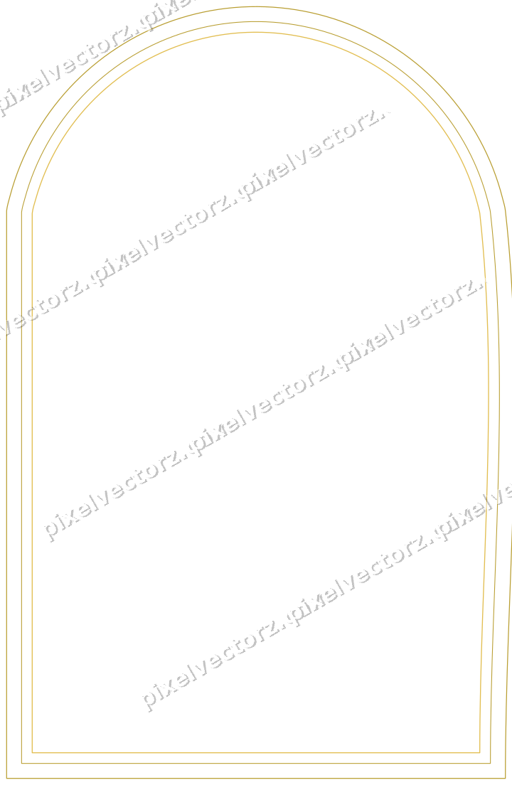 Decorative line art frame in amber and pale orange with label plaque