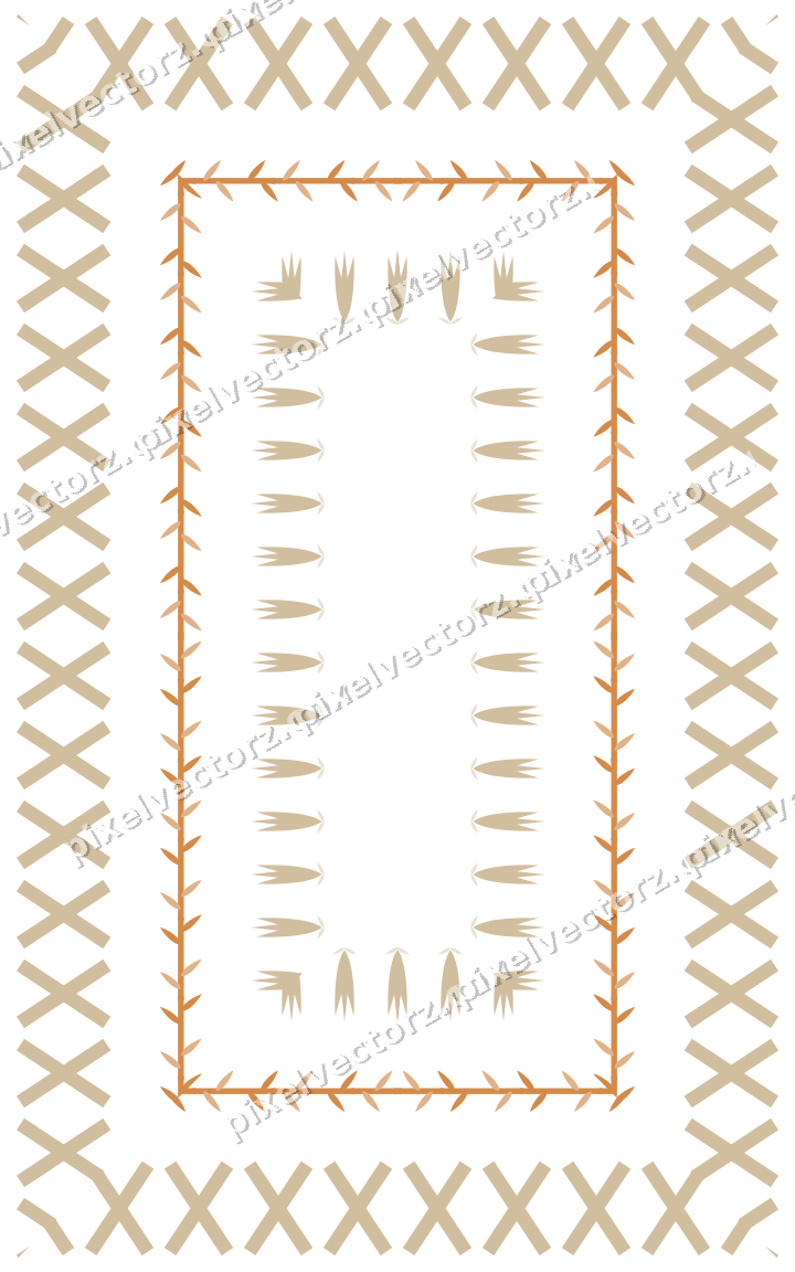 Decorative picture frame border in orange with laurel moulding