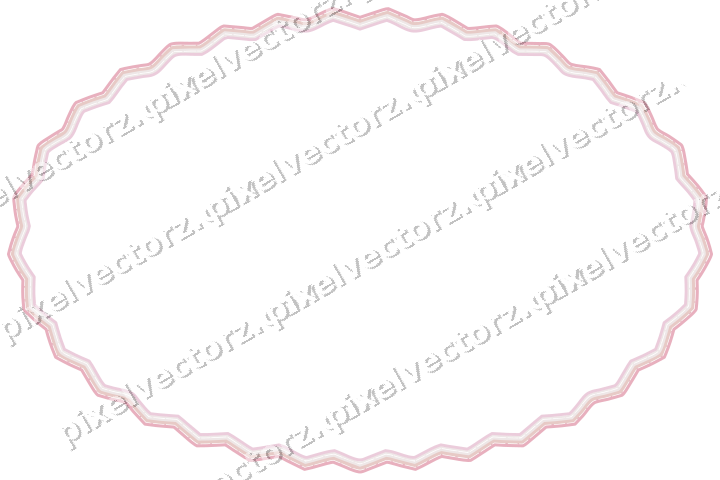 Decorative line art frame in pale pink and pale red with oval