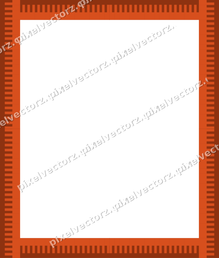 Decorative picture frame border in orange and teal with step band