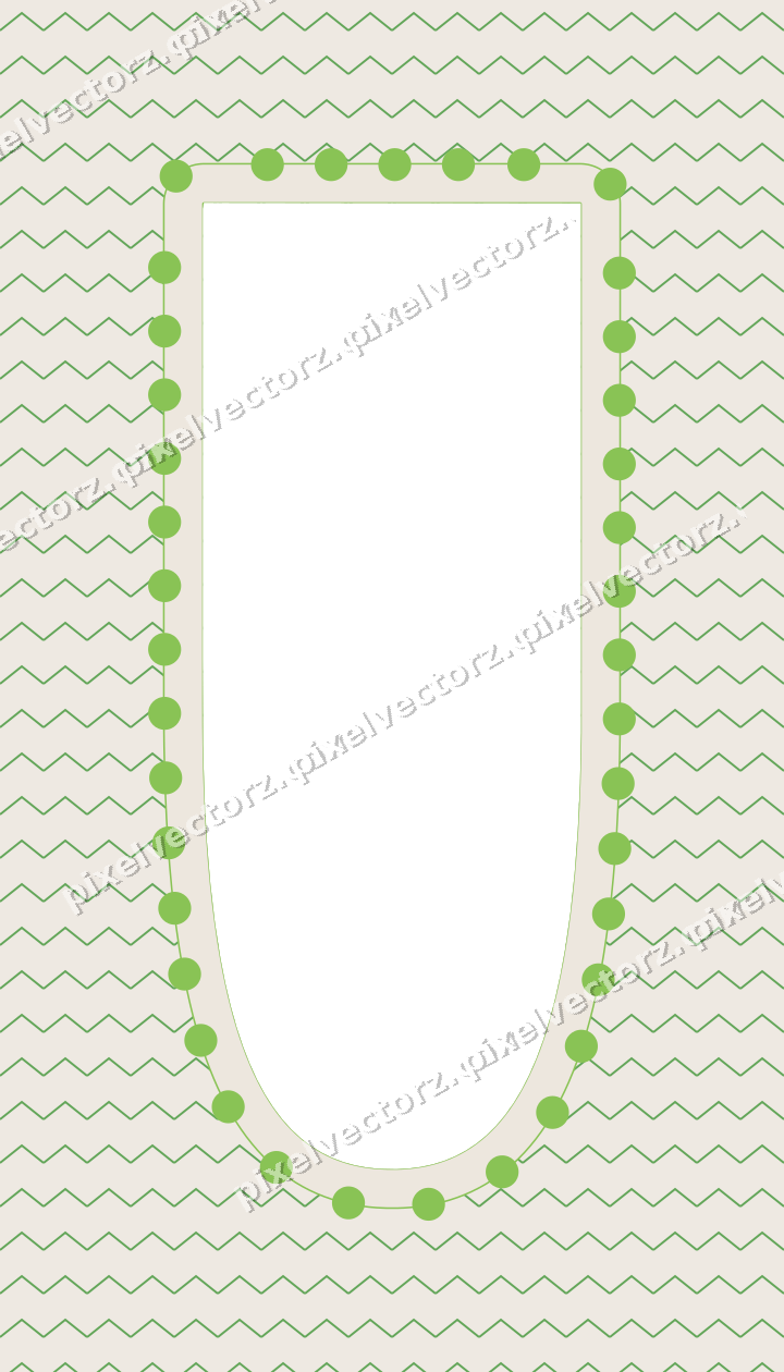 Decorative patterned mat frame in lime and yellow with zigzag