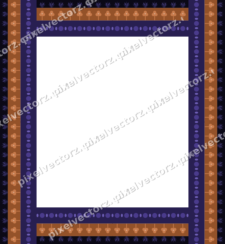 Decorative picture frame border in orange and blue with bead and reel