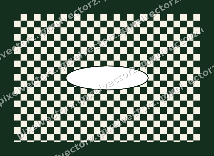 Decorative patterned mat frame in dark green with checkerboard