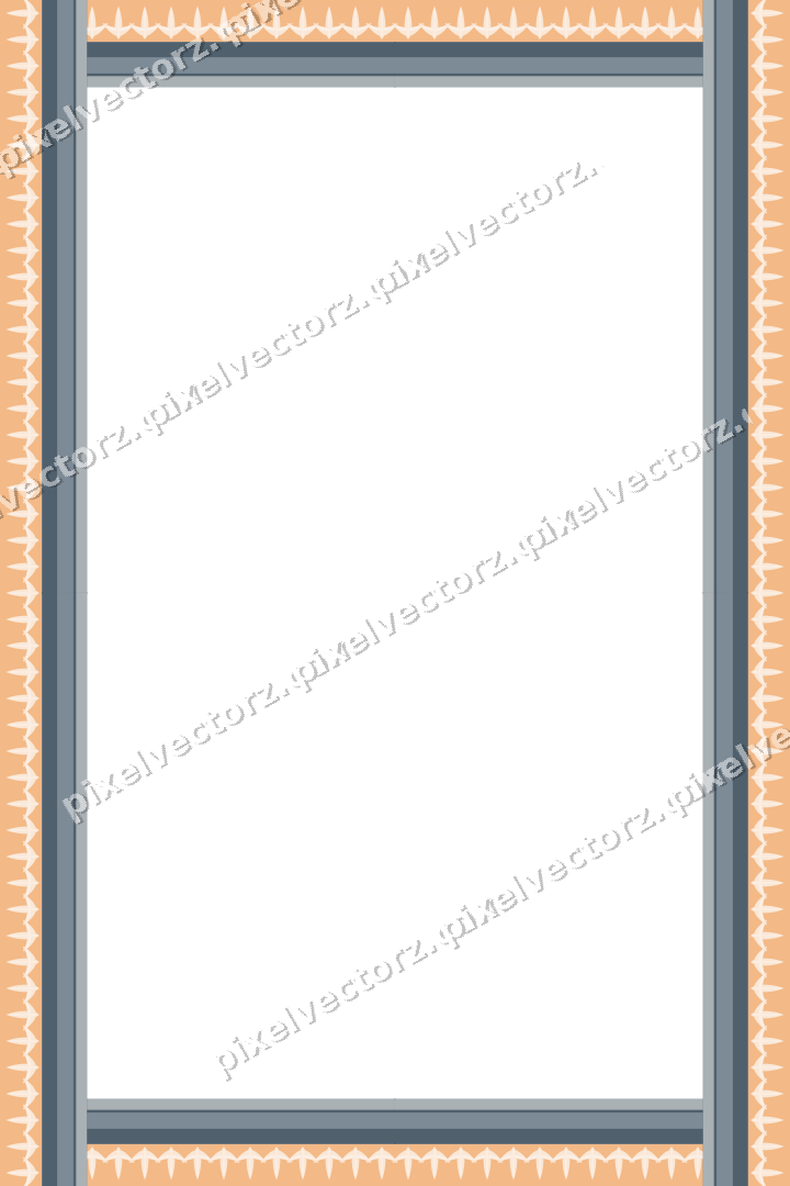 Decorative picture frame border in blue and orange with acanthus leaf