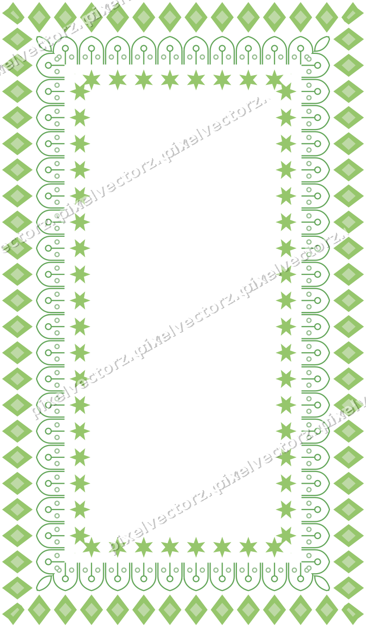 Decorative picture frame border in lime and yellow with diamond band