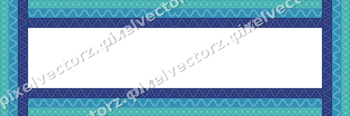 Decorative picture frame border in blue and cyan with guilloche band