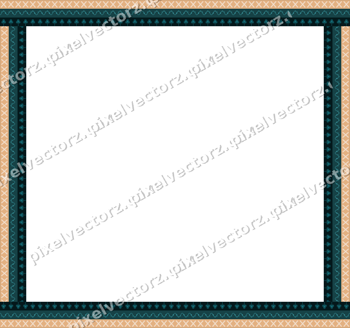 Decorative picture frame border in dark teal with cross band
