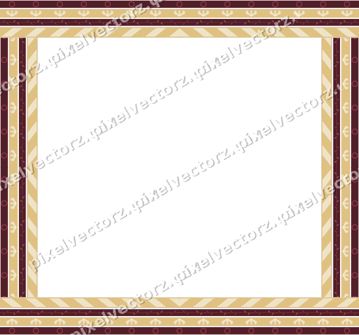 Decorative picture frame border in dark pink and amber with ring chain