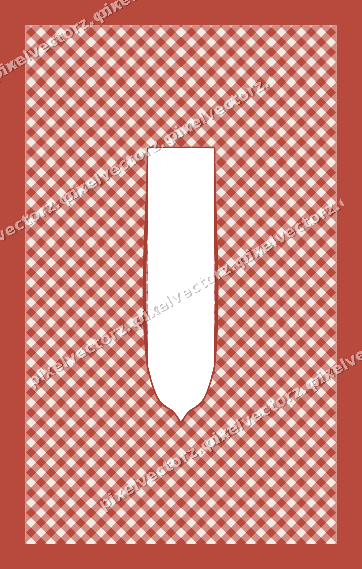 Decorative patterned mat frame in dark red with gingham check