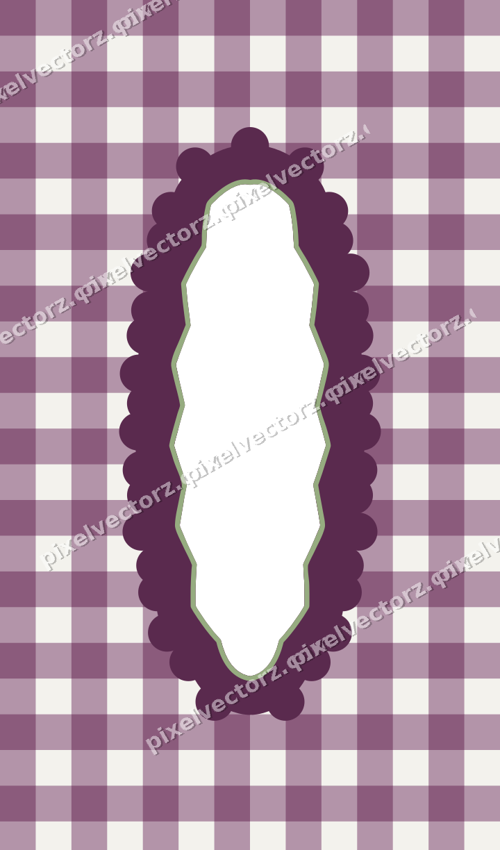 Decorative patterned mat frame in dark magenta with gingham check
