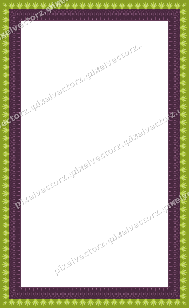 Decorative picture frame border in dark magenta and lime with palmette