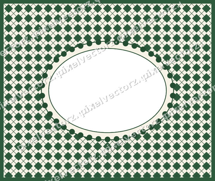 Decorative patterned mat frame in dark green with argyle diamonds