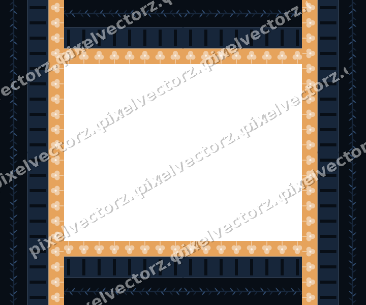 Decorative picture frame border in dark blue with laurel moulding